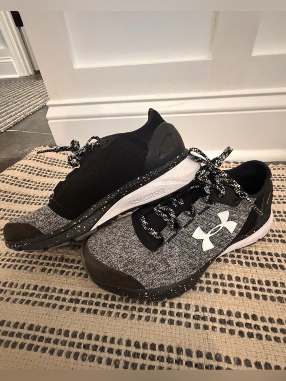 Under Armour Charged Women’s Black and Gray Athletic Training Shoes - size 6